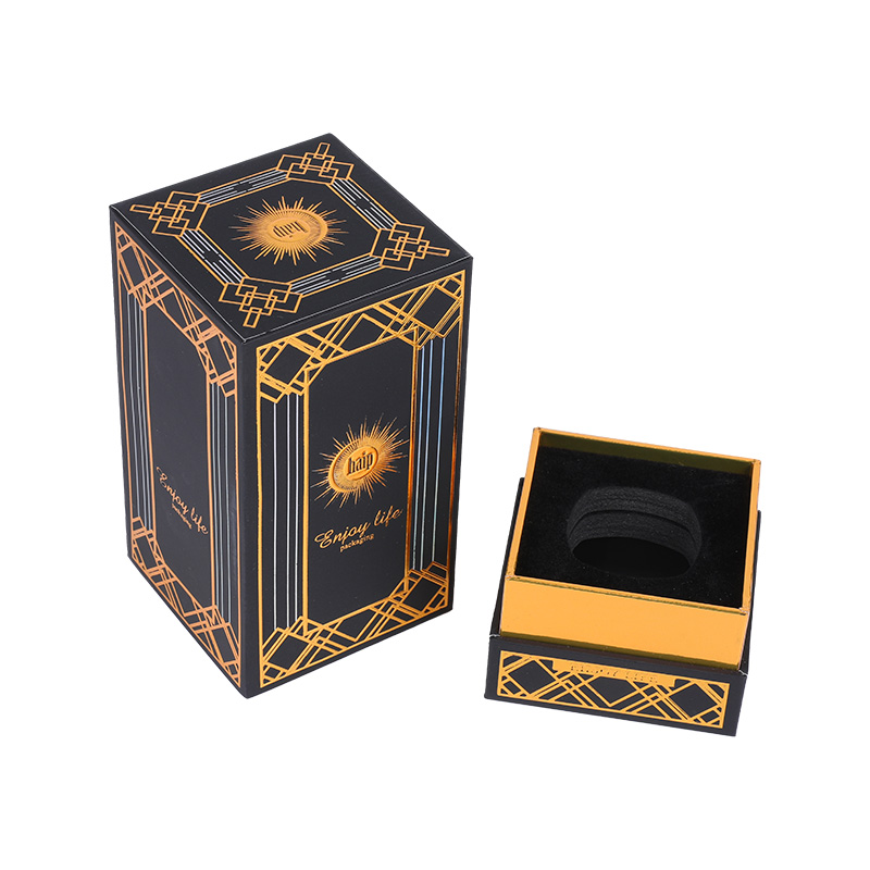 Gold Cardboard Perfume Box With Lid And Insert